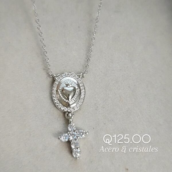 Cadena Sagrado Corazón y cruz